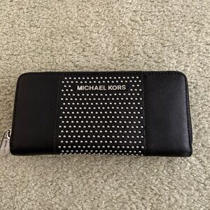 Michael Kors Studded Zip-Around Continental Wallet